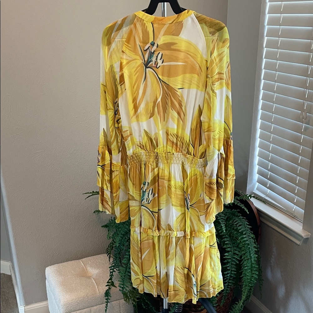 FARM Rio Yellow Floral Tiered Smock Dress - Picture 6 of 9